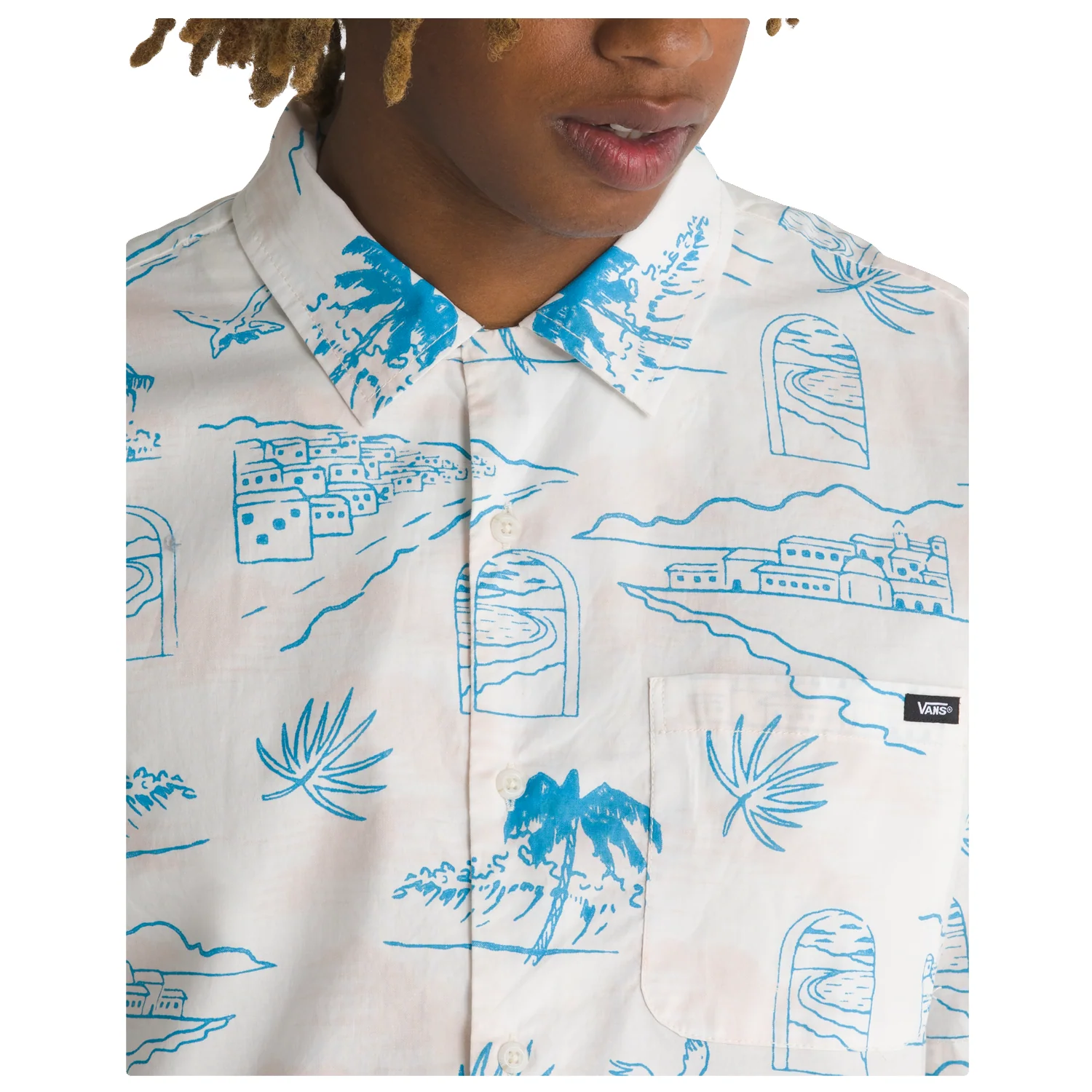 Vans Men's Davista S/S Woven Shirt Marshmallow - Image 4